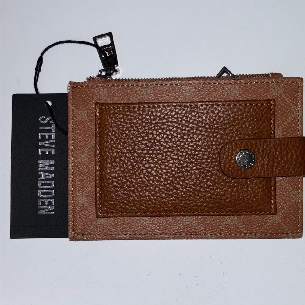 Steve Madden Chestnut and Beige wallet, and credit card ID holder